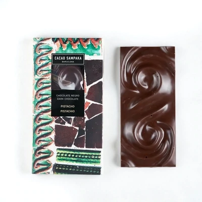 Cacao Sampaka 44% Dark Chocolate With Pistachio 75g Barcelona