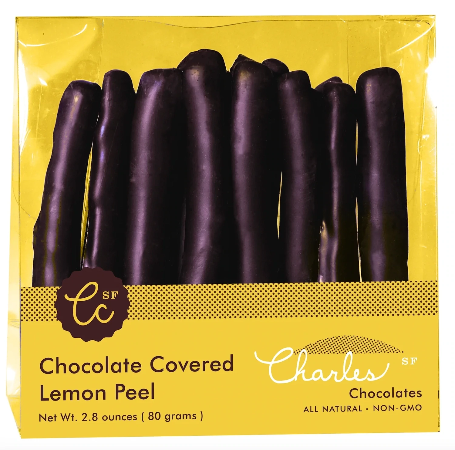 Charles Chocolates Chocolate Covered Lemon Peel 2.8oz