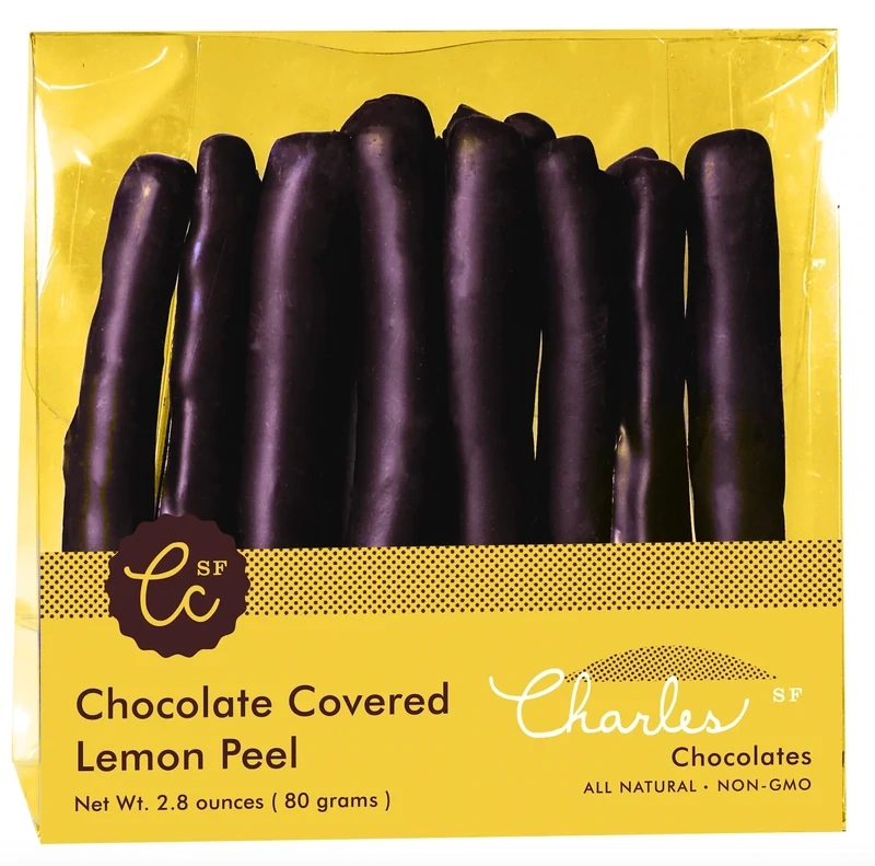Charles Chocolates Chocolate Covered Lemon Peel 2.8oz