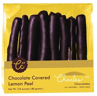 Charles Chocolates Chocolate Covered Lemon Peel 2.8oz