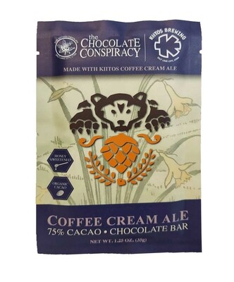 Chocolate Conspiracy 75% Dark Chocolate With Kiitos Coffee Cream Ale 1.25oz