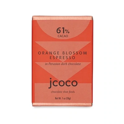 Jcoco Orange Blossom Espresso 61% Dark Chocolate 1oz