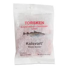 Kolsvart Torsken Raspberry &amp; Blackcurrant Swedish Fish 4.2oz Sweden