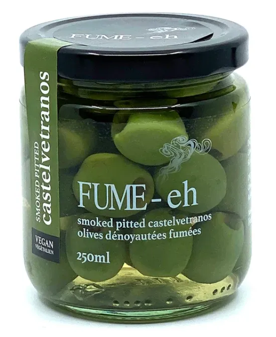 FUME-eh Smoked Pitted Castelvetranos Olives 250ml