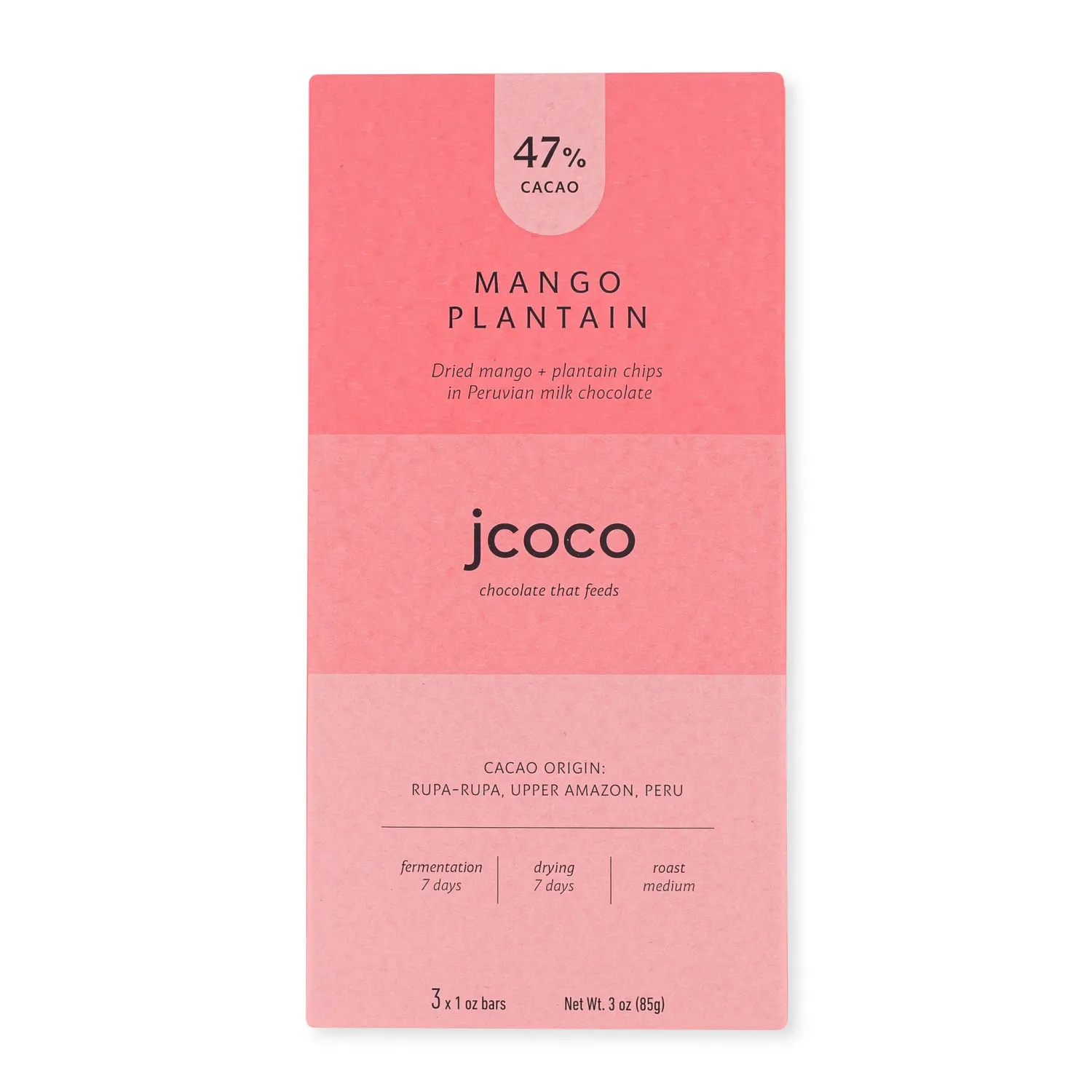 Jcoco Mango Plantain 47% Milk Chocolate 1oz