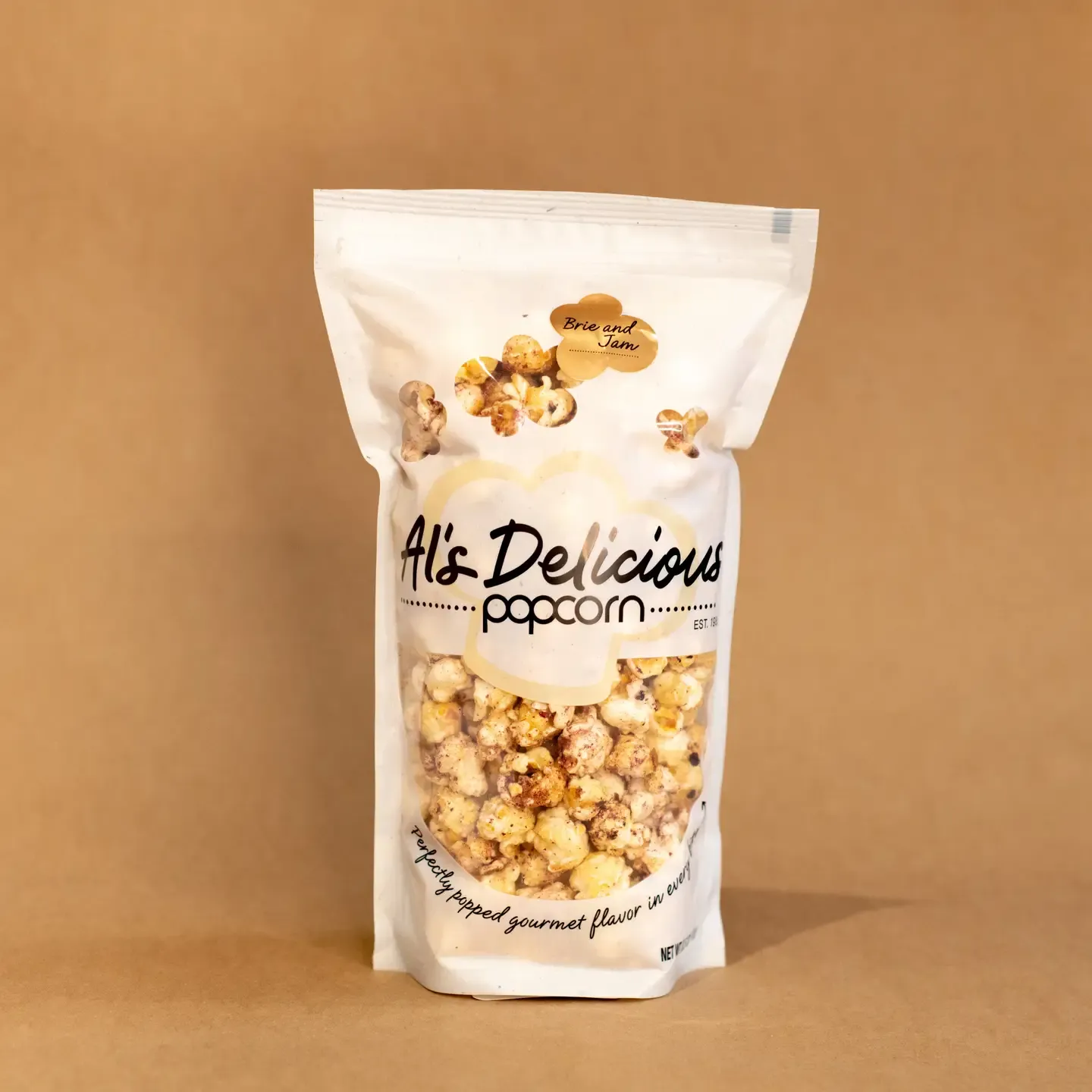 Al&#39;s Delicious Popcorn Brie &amp; Jam 8.5oz