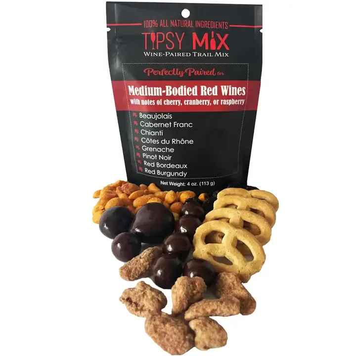 Tipsy Mix Wine-Paired Trail Mix: Medium-Bodied Red Wines