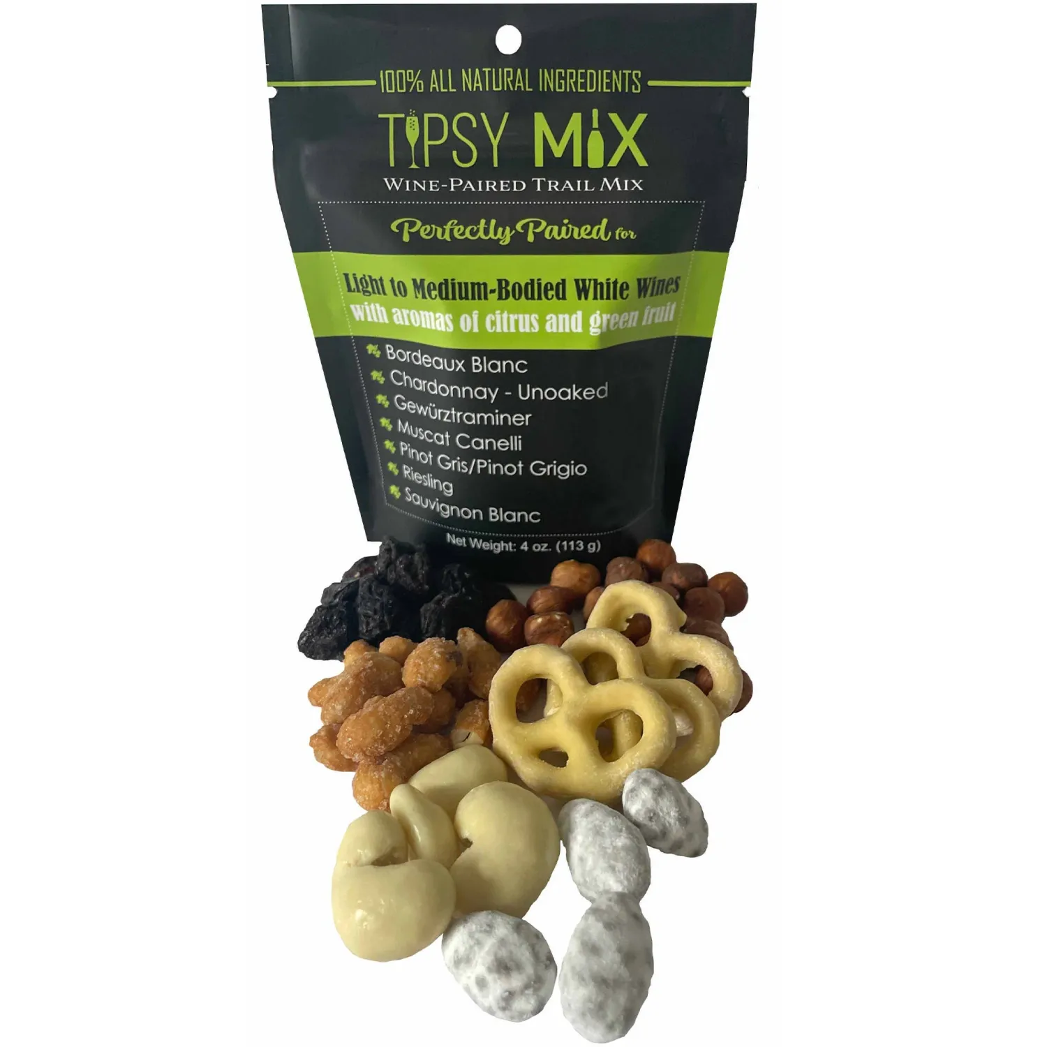 Tipsy Mix Wine-Paired Trail Mix: Light to Medium-Bodied White Wines