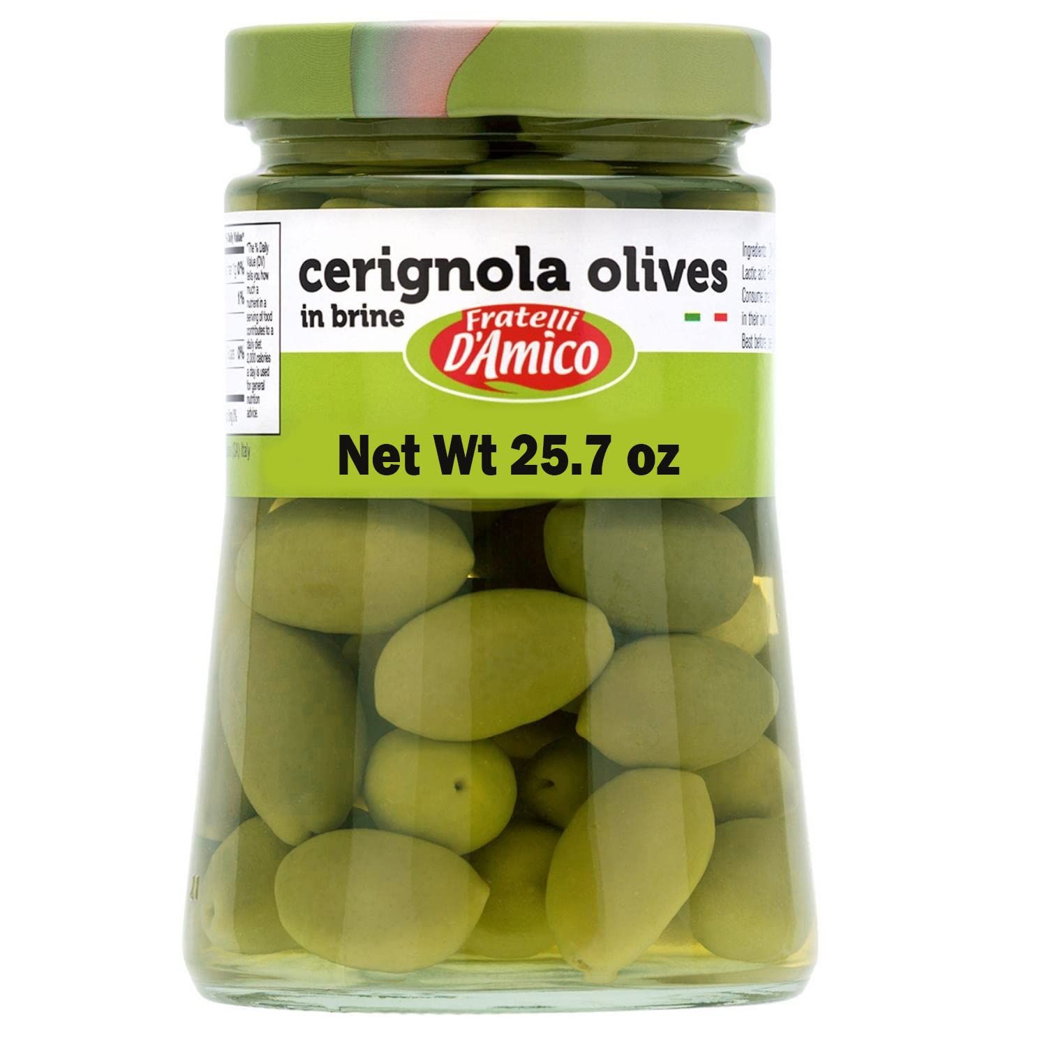 Fratelli D&#39;Amico Green Cerignola Olives 25.7oz Italy