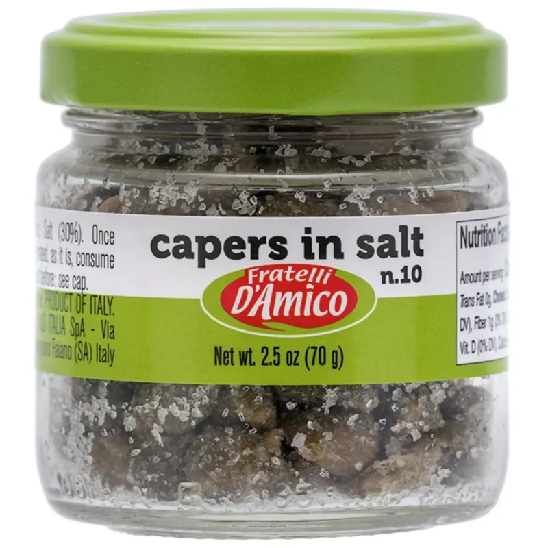 Fratelli D&#39;Amico Capers in Salt 70g Italy
