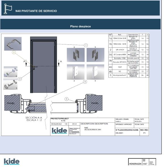 REPUESTOS N40 PIVOTANTE DE SERVICIO KIDE