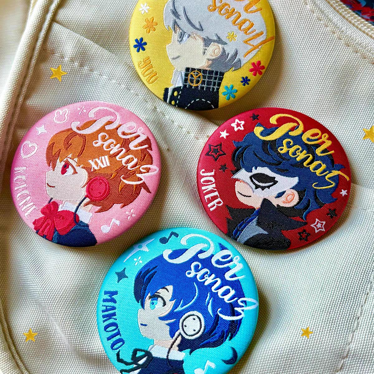 [Pre-Order] Persona 3/4/5 Fanmade Embroidered Can Badges