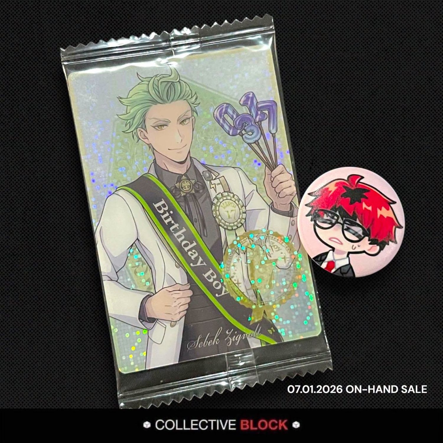 Twisted Wonderland Diasomnia Sebek Zigvolt White Suit Birthday Wafer Card