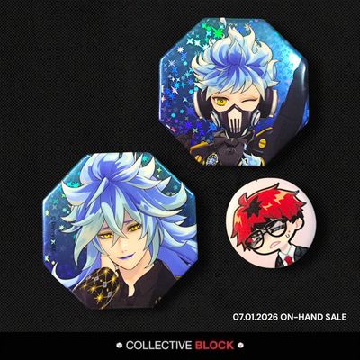 Twisted Wonderland Ignihyde Idia &amp; Ortho Shroud Blazing Jewel Can Badge Set