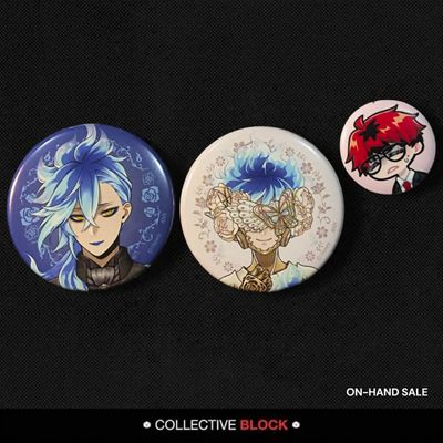 Twisted Wonderland Ignihyde Idia &amp; Ortho Shroud Exhibition Event Can Badge Set