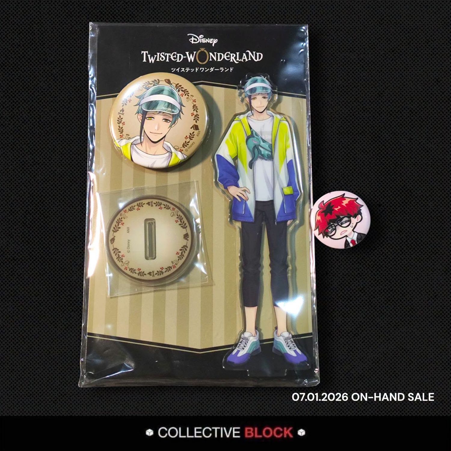 Twisted Wonderland Octanvinelle Floyd Leech Vargas Camp Outdoor Wear Acrylic Stand &amp; Pin