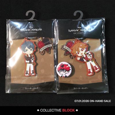 Twisted Wonderland Heartslabyul Deuce &amp; Ace "Sticker" Edition Rubber Keychain