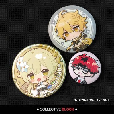 Genshin Impact Aether &amp; Lumine / Traveler Chibi Can Badge Set