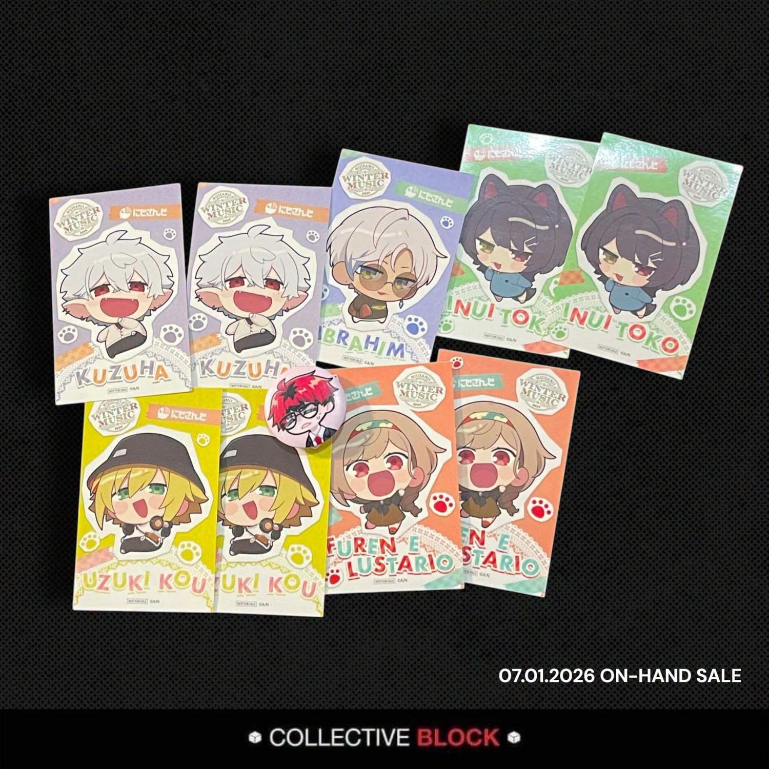 Nijisanji JP Manekineko Winter Music [Inui, Uzuki,  Furen, Kuzuha, Ibrahim] Chibi Cards