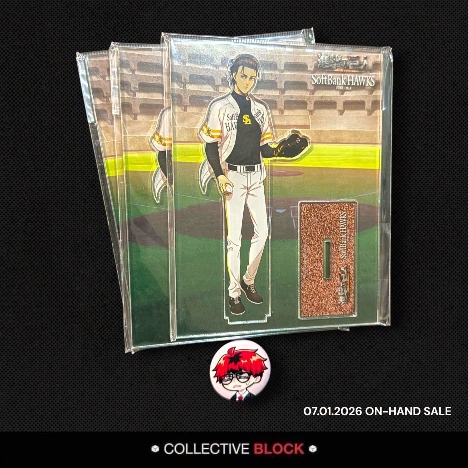 Attack on Titan Eren Yeager SoftBank Hawks Acrylic Stand