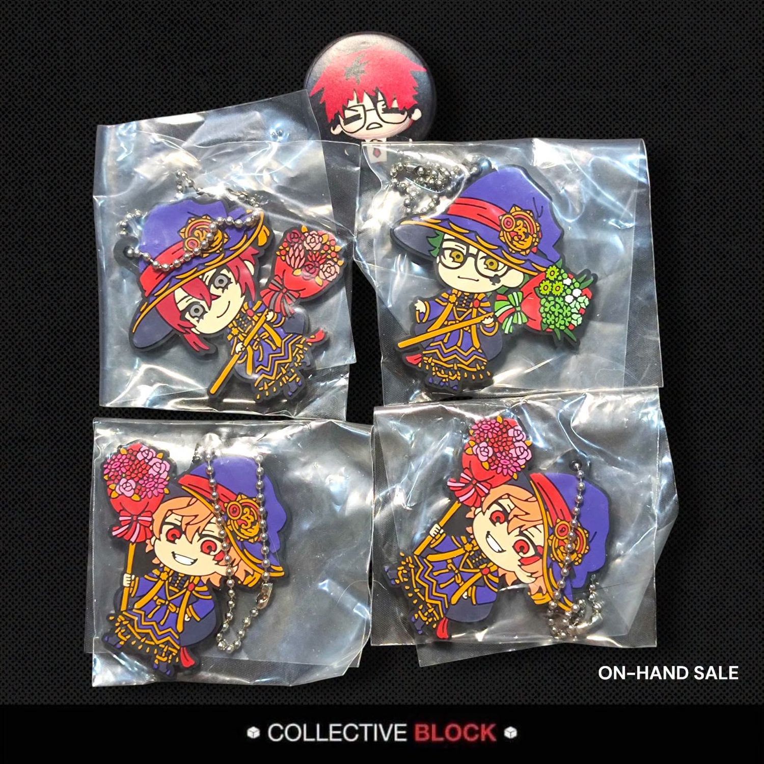 Twisted Wonderland Heartslabyul [Riddle, Trey, Ace] Birthday Bloom Rubber Keychain