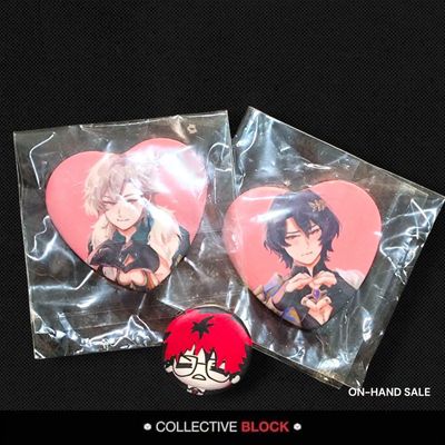 Honkai: Star Rail [Aventurine &amp; Dr. Ratio] Fanmade Heart Pins