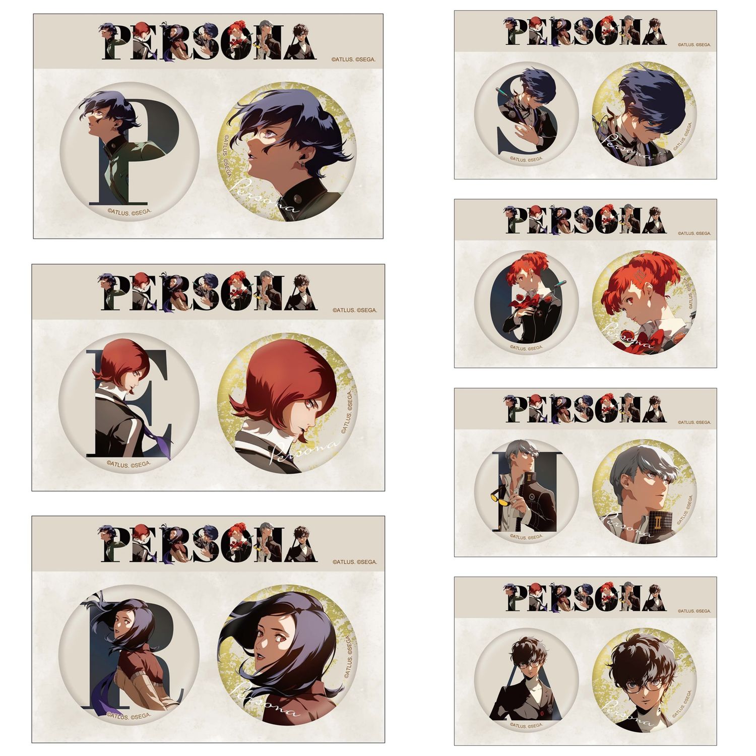 [Pre-Order] Persona P30th Anniversary Illustration C Protagonist Can Badge Set (56 mm)
