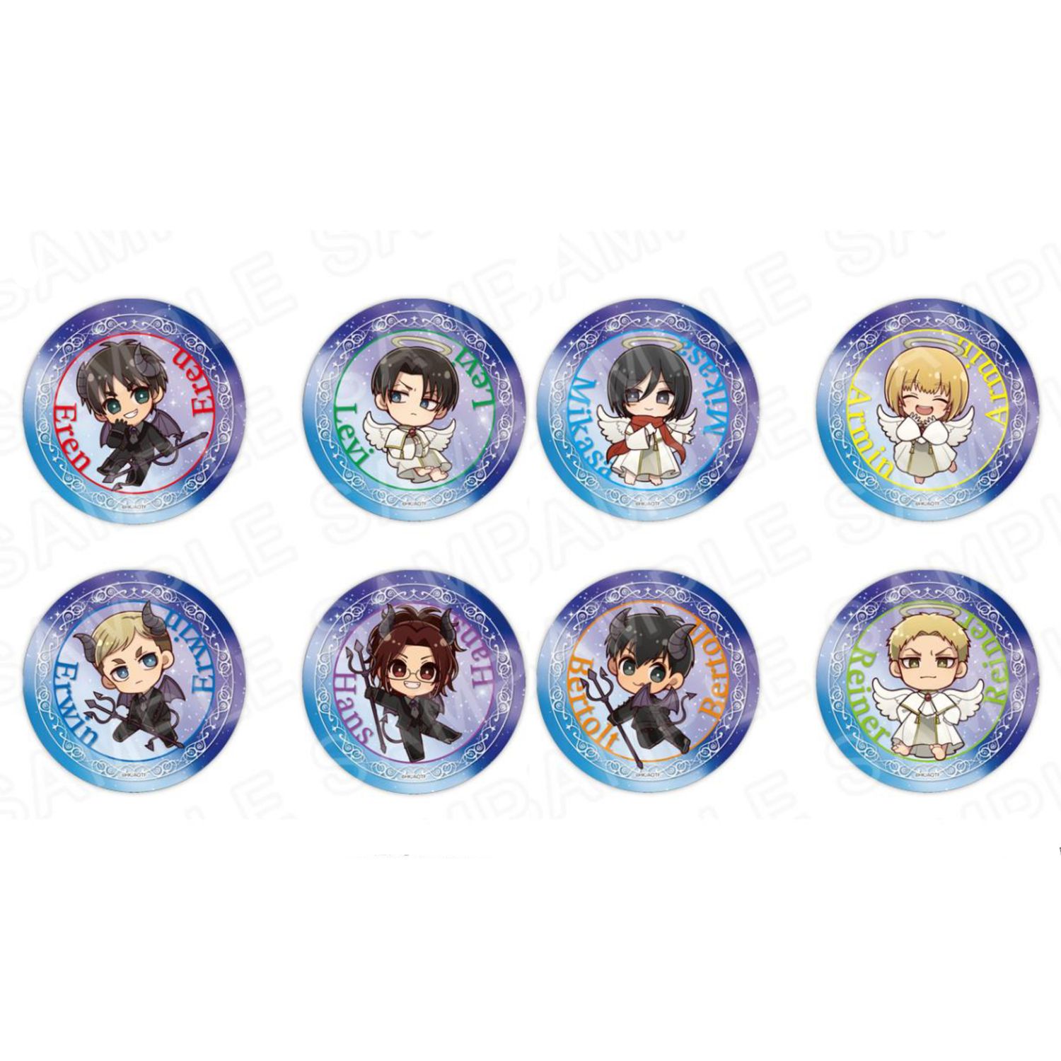[Pre-Order] Attack on Titan Angel and Demon Ver. Blind Box Chibi Coaster Set (9 cm)