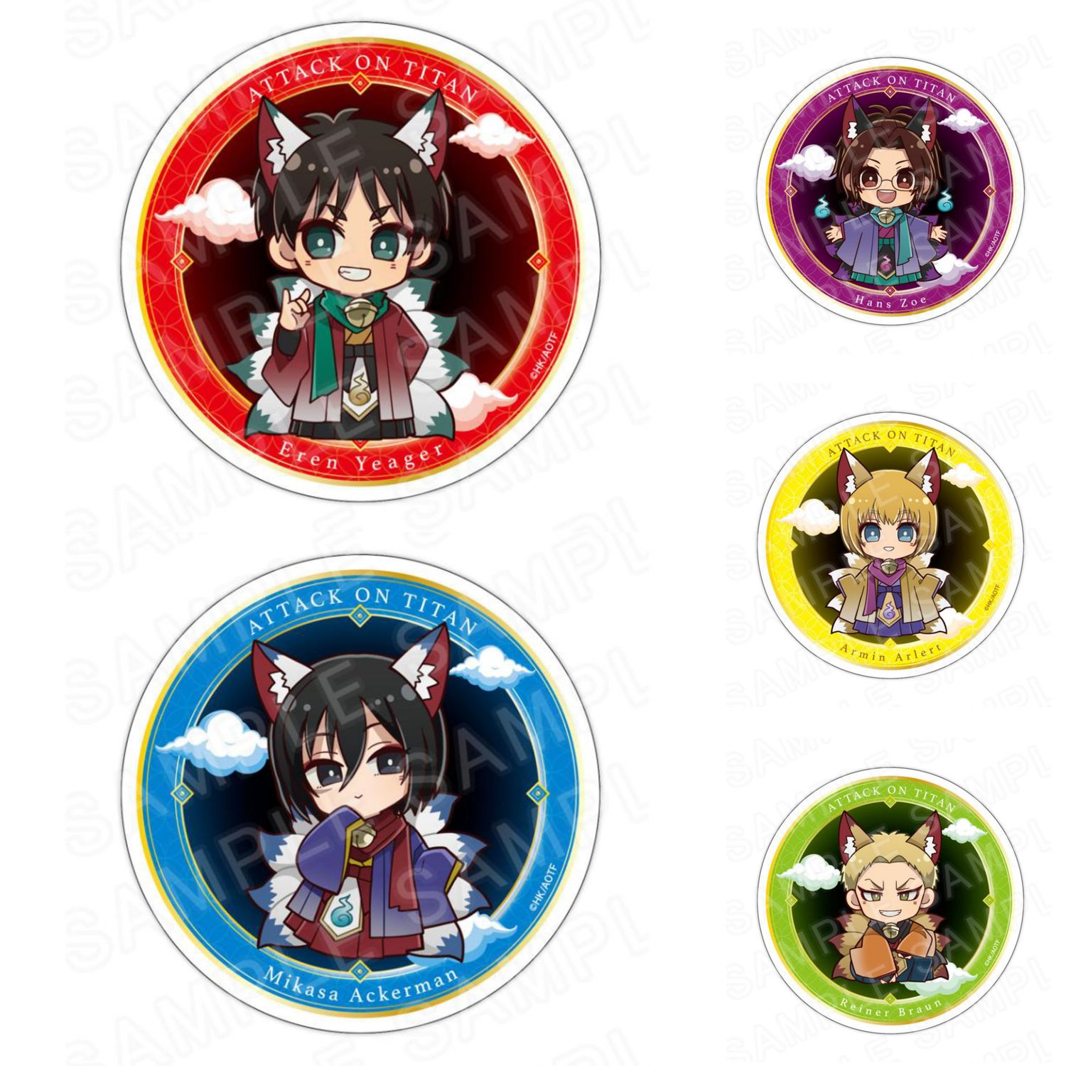 [Pre-Order] Attack on Titan Halloween Ver. Chibi Acrylic Coaster (9 cm)