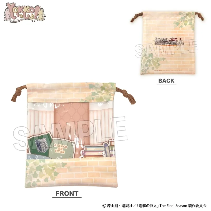 [Pre-Order] Attack on Titan YOKKO Issho! Series Drawstring Bag (20 cm)