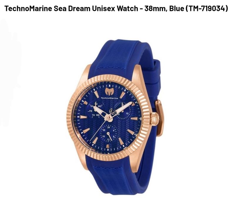 TechnoMarine Sea Dream Unisex Watch - 38mm, Blue