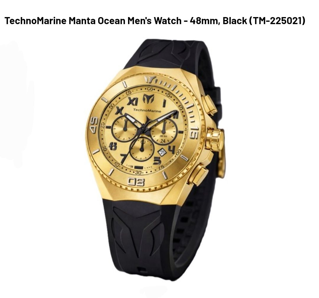 TechnoMarine Manta Ocean Men's Watch - 48mm, Black TechnoMarine Manta Ocean Men's Watch - 48mm, Black
