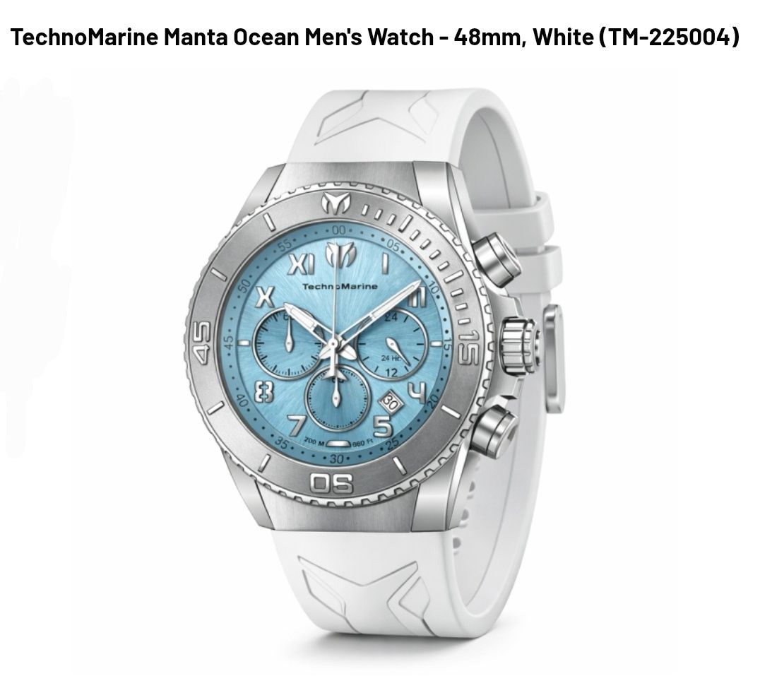 TechnoMarine Manta Ocean Men's Watch - 48mm, White-1 TechnoMarine Manta Ocean Men's Watch - 48mm, White-1