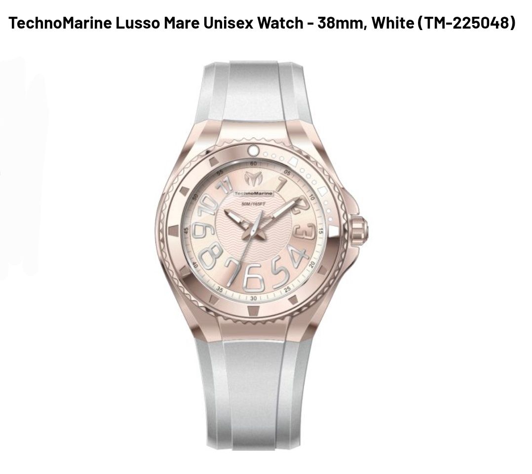 TechnoMarine Lusso Mare Unisex Watch - 38mm, White. TechnoMarine Lusso Mare Unisex Watch - 38mm, White.