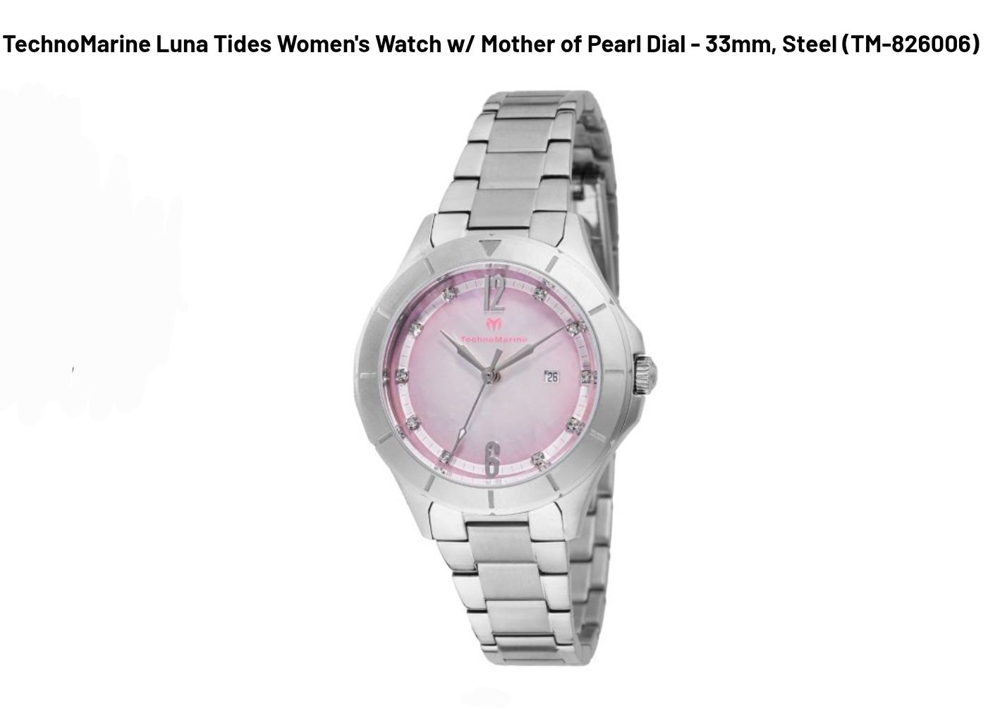 TechnoMarine Luna Tides Women's Watch w/ Mother of Pearl Dial - 33mm, Steel TechnoMarine Luna Tides Women's Watch w/ Mother of Pearl Dial - 33mm, Steel
