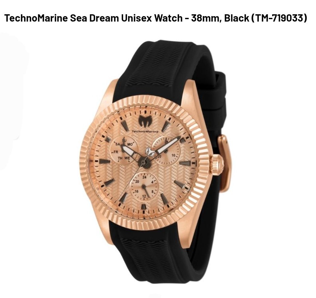 TechnoMarine Sea Dream Unisex Watch - 38mm, Black TechnoMarine Sea Dream Unisex Watch - 38mm, Black