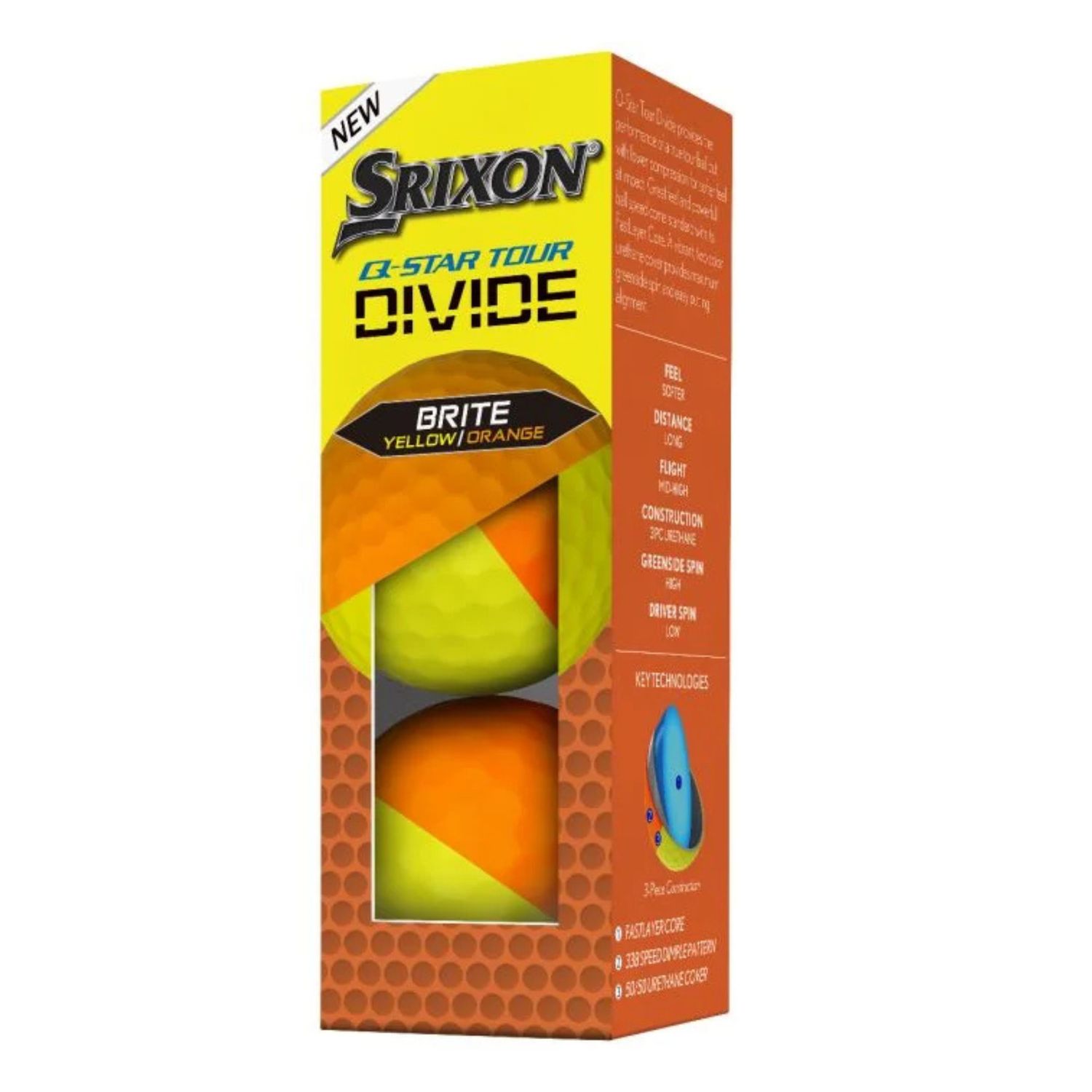 Srixon Q-Star Tour Yellow/Orange Sleeve