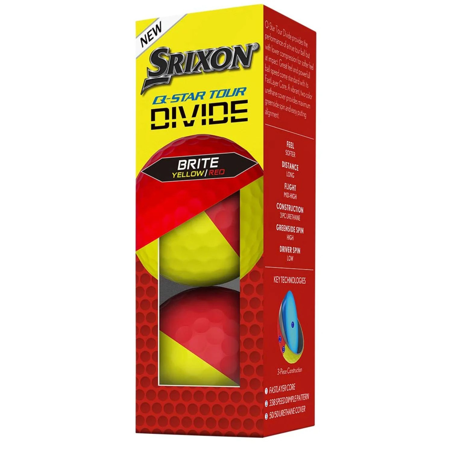 Srixon Q-Star Tour Yellow/Red Sleeve