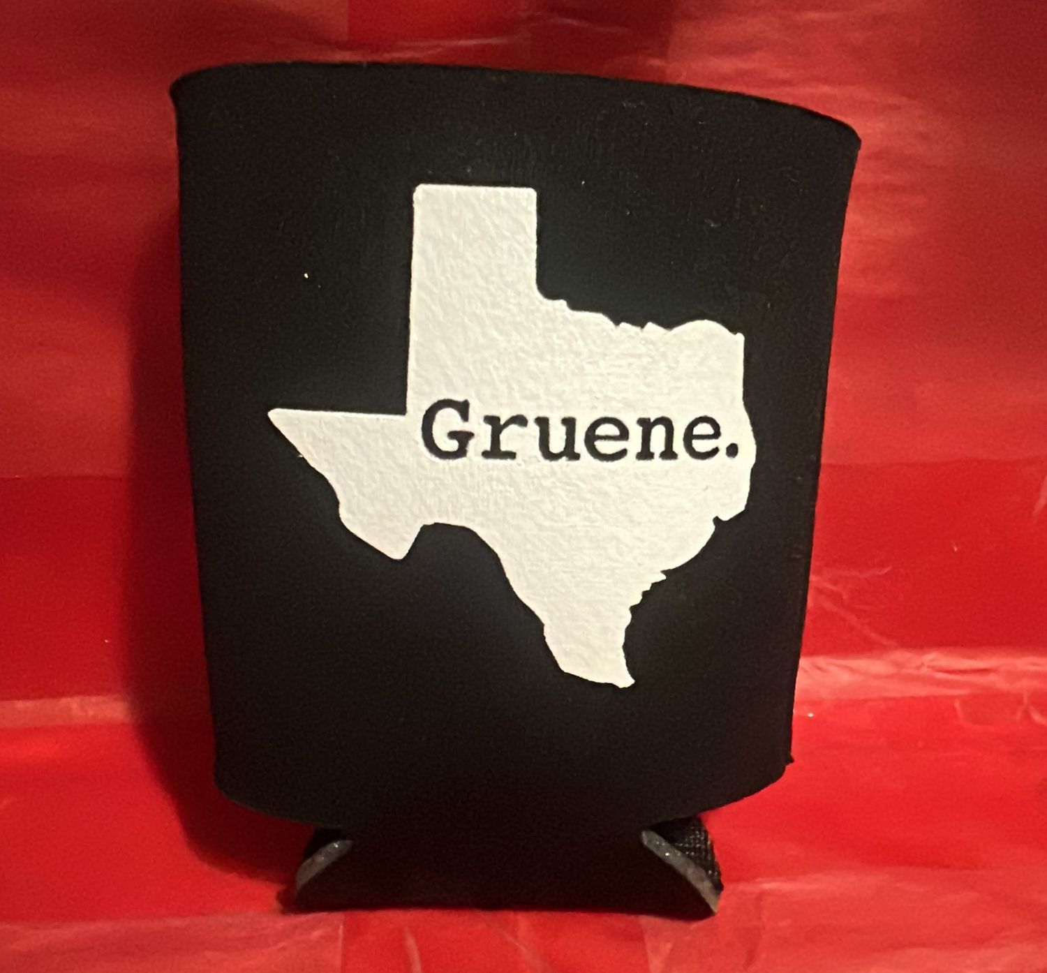 TX Shape "Gruene" black koozie