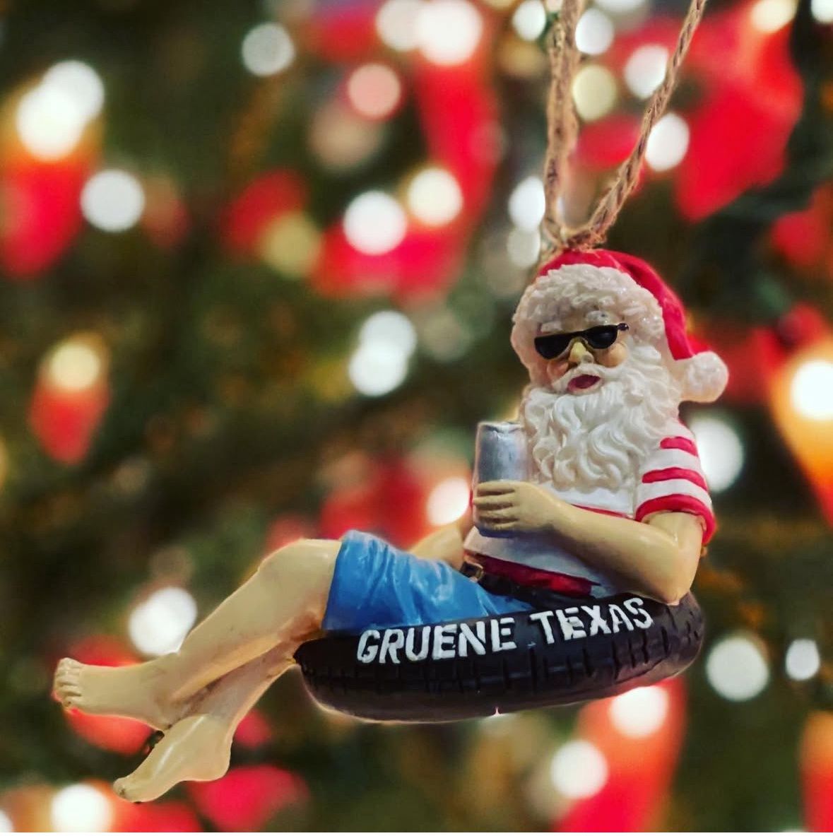 Tubing Santa (custom) Orn