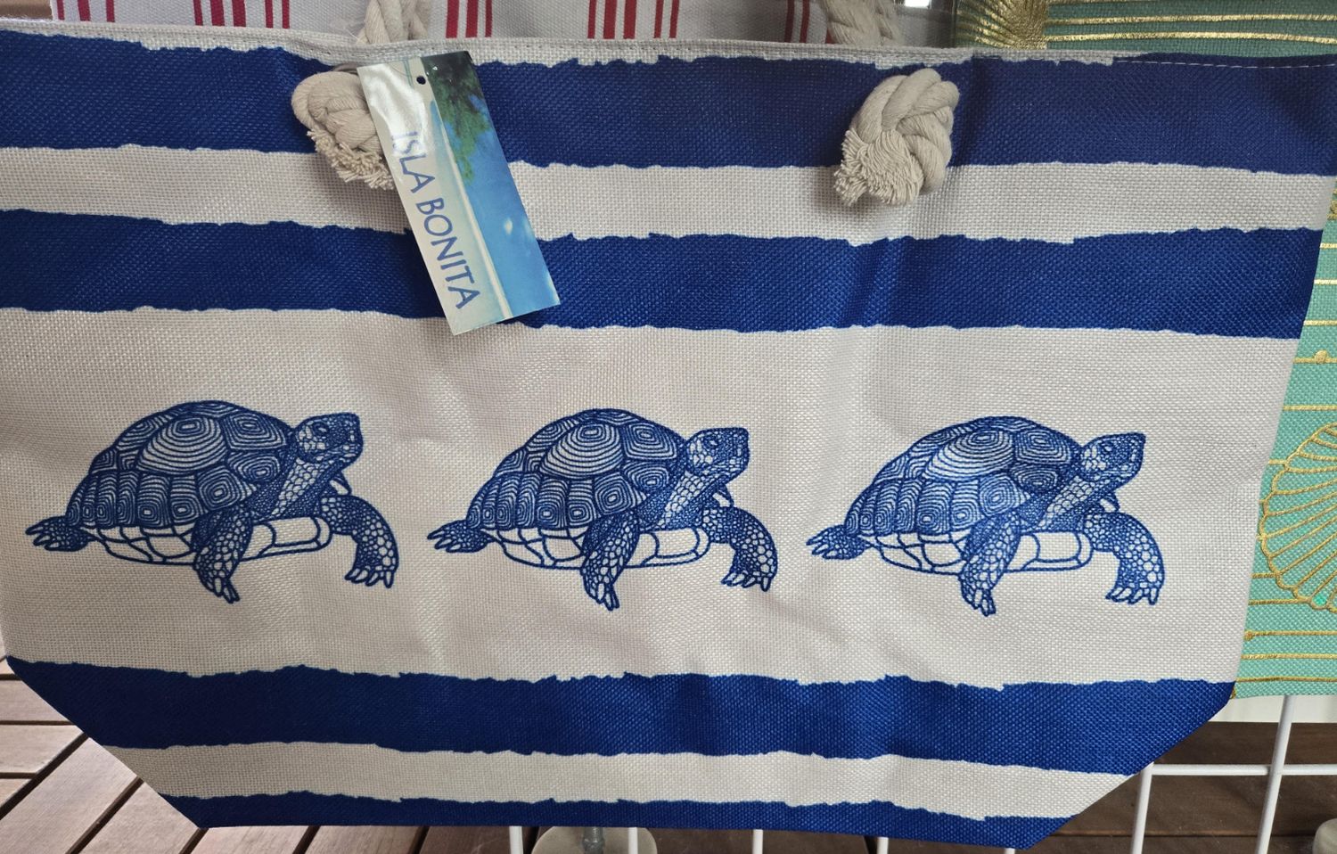 BLUE/WH TURTLE BAG  B-810/6
