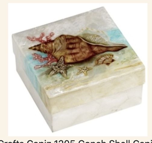 Trinket Box 4X4 Conch/1205/2
