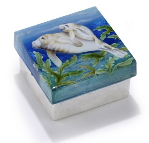 Trinket Box 3X3 Manatee/1124/2