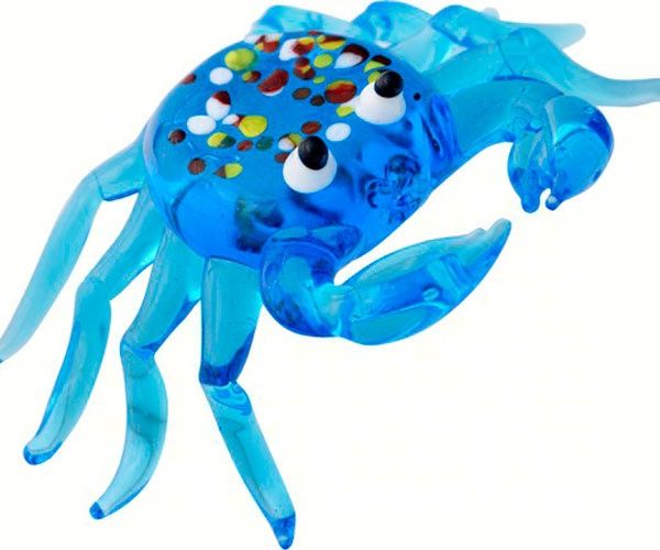 Milano Glass Blue Crab 3"/MA-084/4