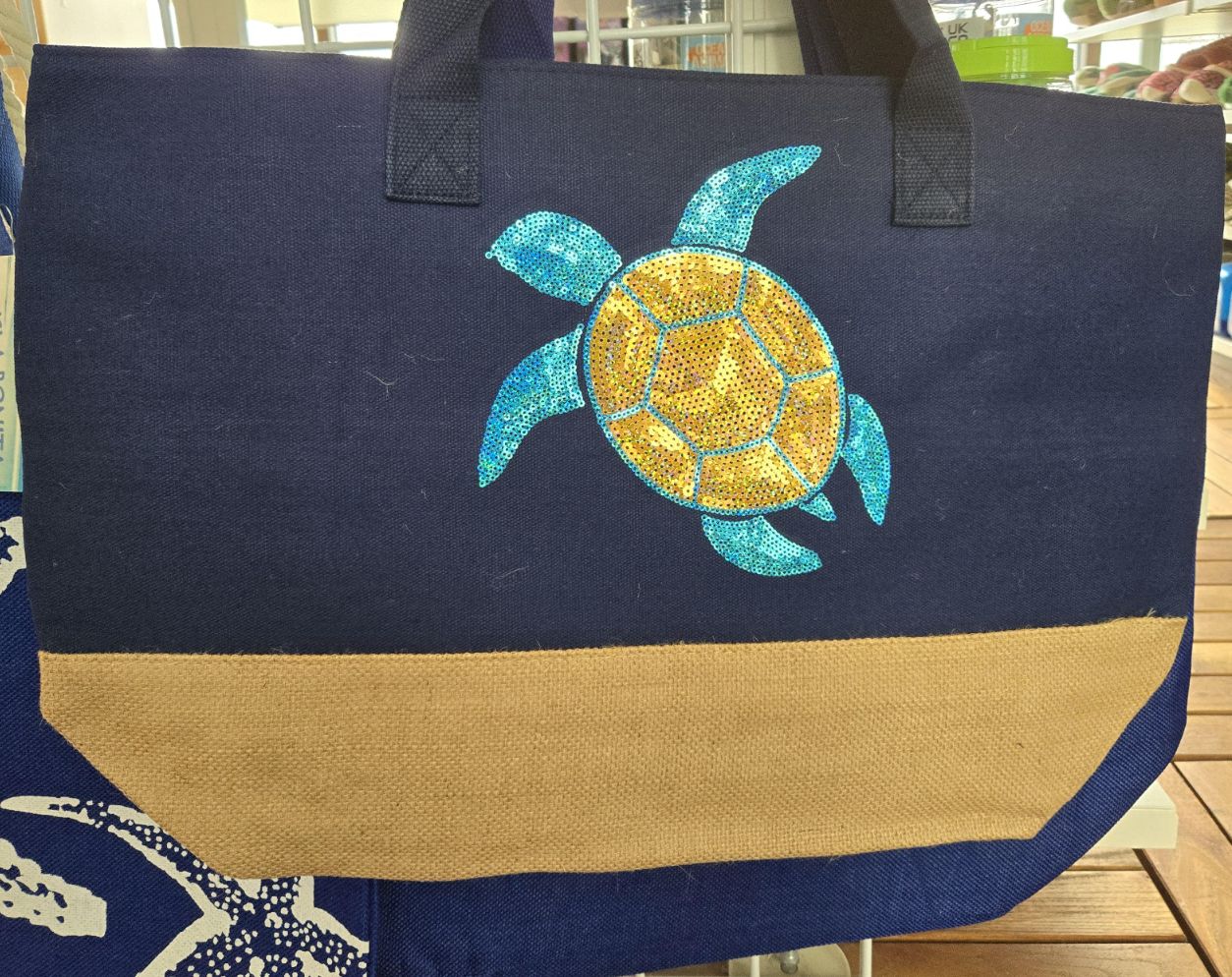 Blue/tan Turtle Bag/B823/6