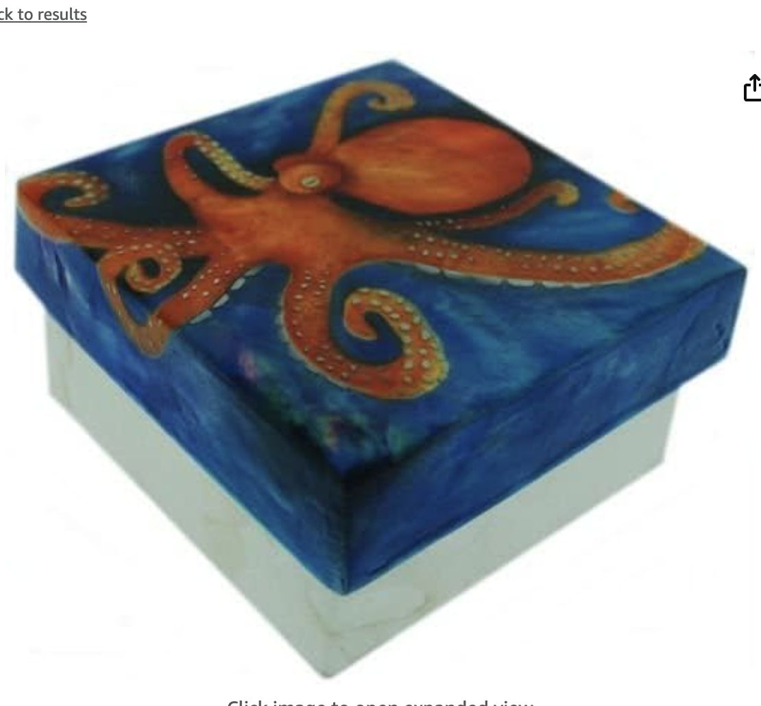 Trinket Box 3X3 Octopus/1597/2