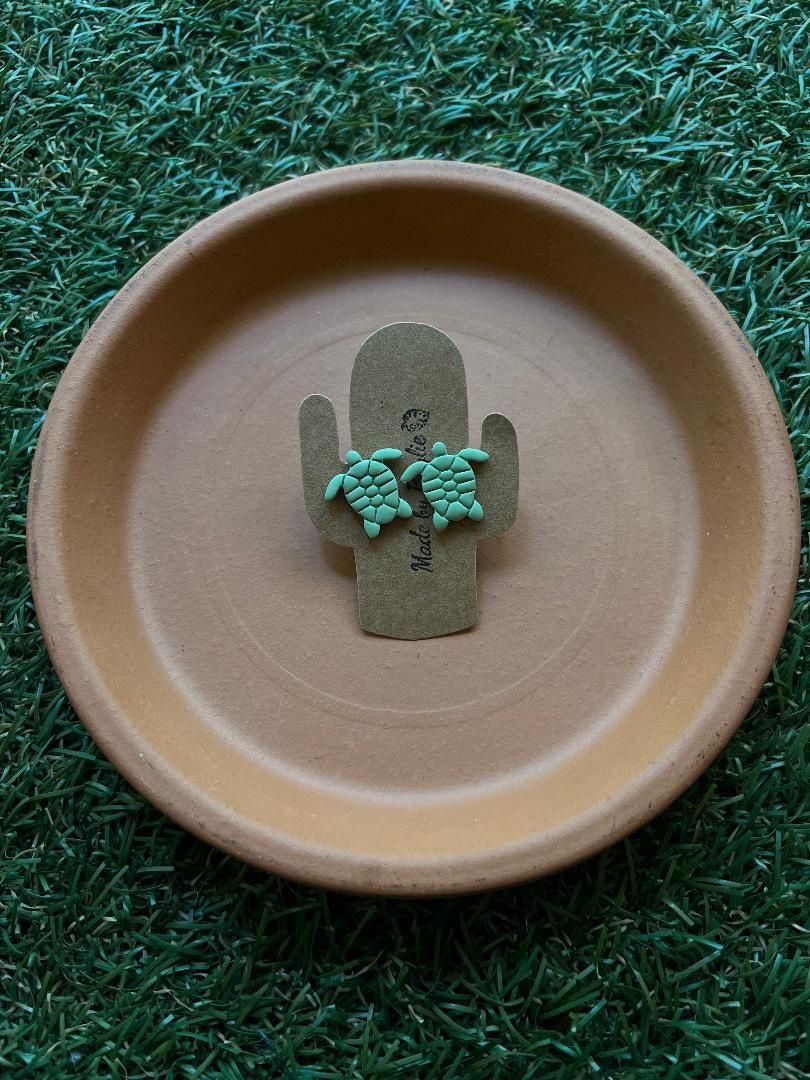 Turtle Clay Earrings
