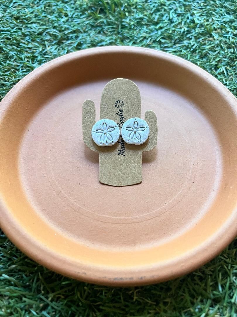 Sand Dollar Clay Earrings
