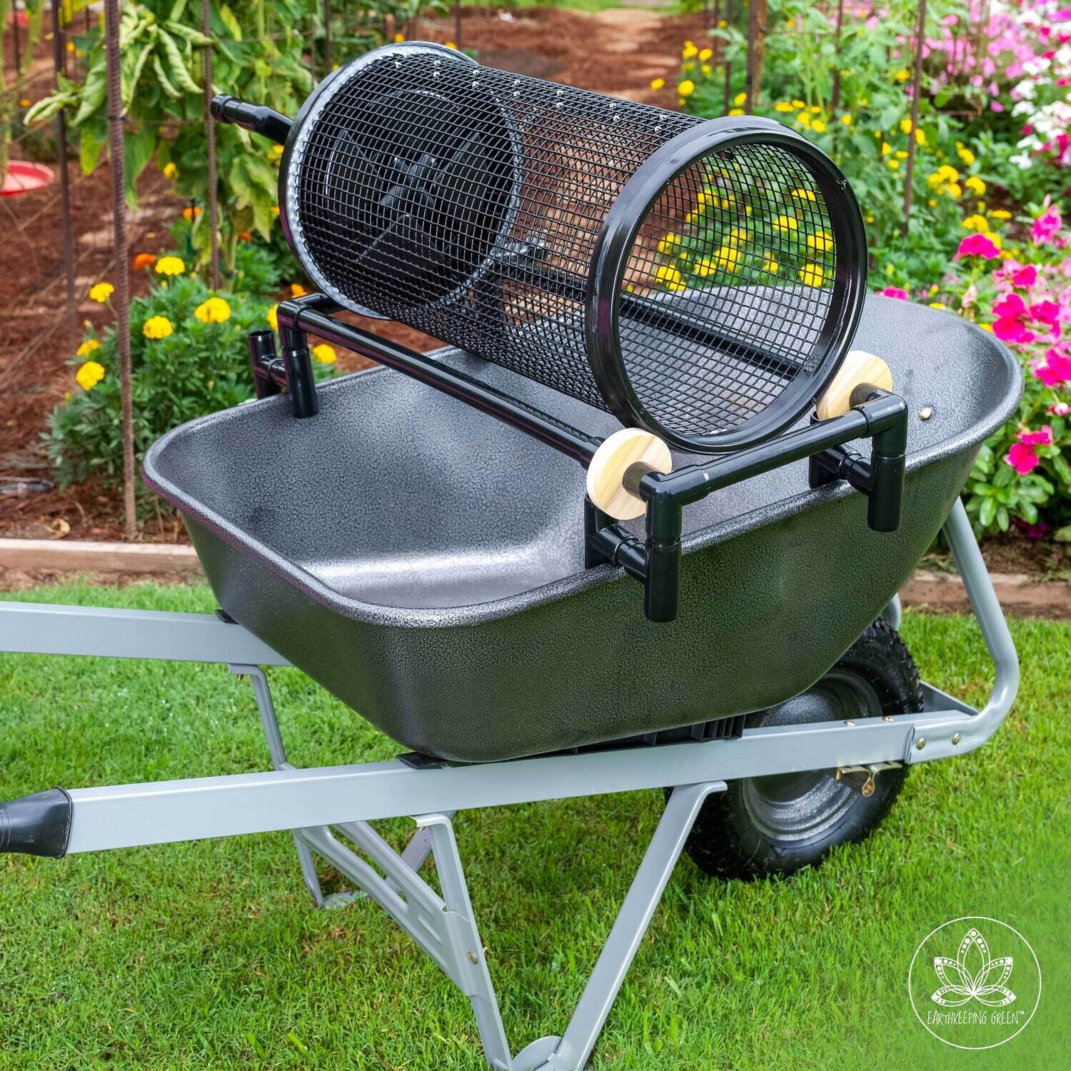 New Wheeled Rolling Garden Sifter heavy duty 19 gauge wire 1/2 inch screen. Additional 1/4 inch screen.
FREE SHIPPING inside USA continent!
NO SHIPPING TO AUSTRALIA (Sorry)
