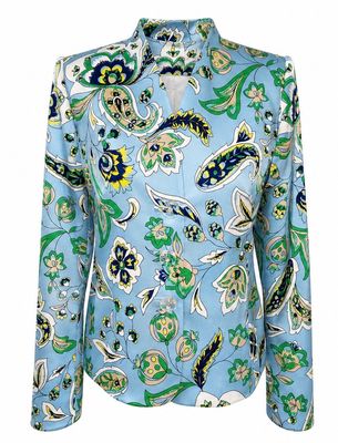 SOPHIE Blue Paisley Seidenblazer
